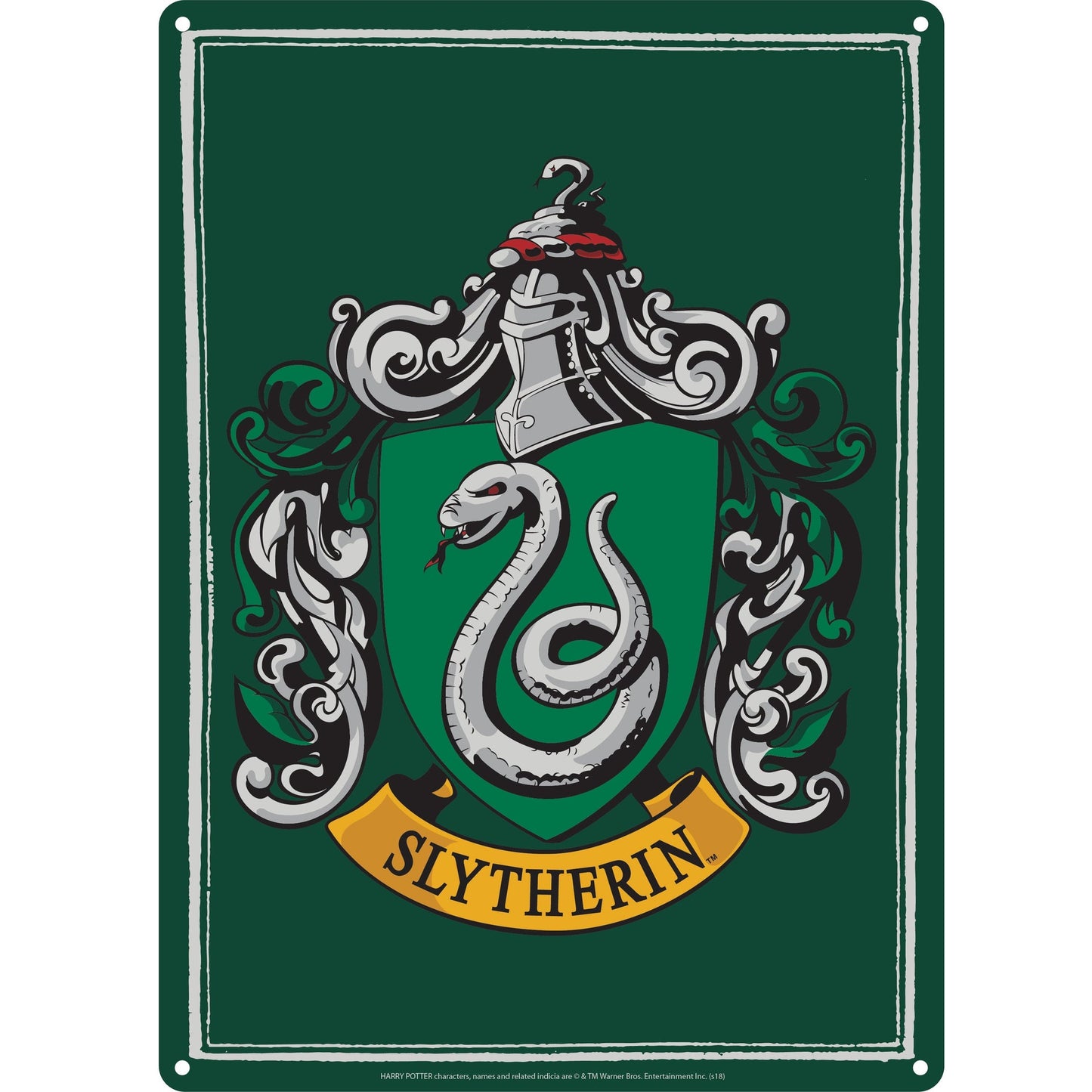 Plaque décorative en métal Harry Potter - A5 Serpentard
