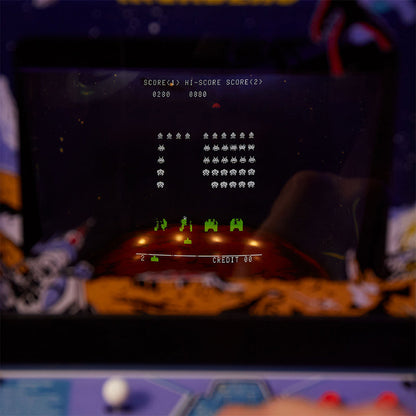 Space Invaders Quarter Size Arcade Cabinet + Coin.