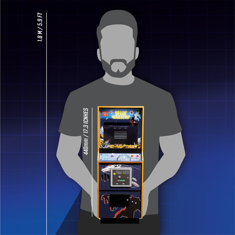 Space Invaders Quarter Size Arcade Cabinet + Coin.