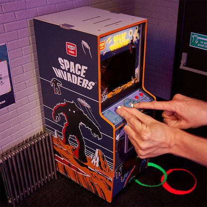 Space Invaders Quarter Size Arcade Cabinet + Coin.