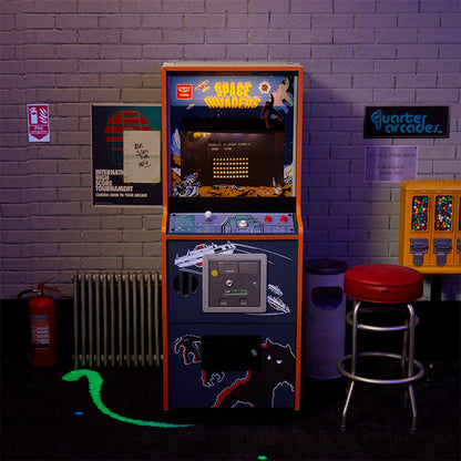 Space Invaders Quarter Size Arcade Cabinet + Coin.