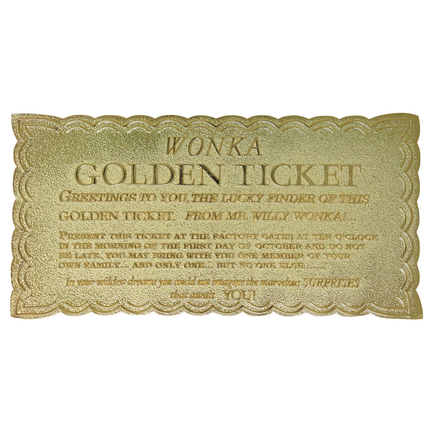 Ticket collector Willy Wonka - Golden
