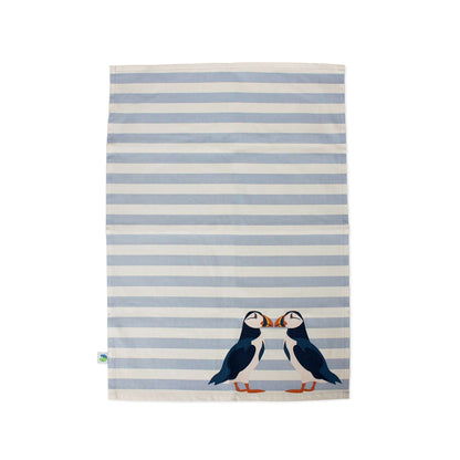 Torchon RSPB - en coton recyclé macareux bleu