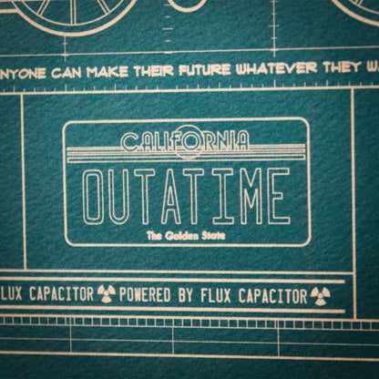 Affiche collector Retour vers le Futur - Time Machine Blueprint A3