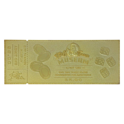 Objet collector Retour vers le Futur - 24K Gold Plated Biff Tannen Museum Entrance Ticket