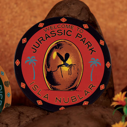 jurassic park set of 4 printed metal drinks coasters fanattik