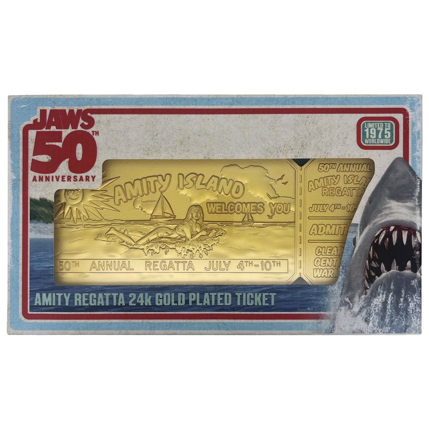 Objet collector Les Dents de la Mer - 50th Anniversary 24K Gold Plated Regatta TicketTObjet collector Les Dents de la Mer - 50th Anniversary 24K Gold Plated Regatta TicketiObjet collector Les Dents de la Mer - 50th Anniversary 24K Gold Plated Regatta TicketcObjet collector Les Dents de la Mer - 50th Anniversary 24K Gold Plated Regatta TicketkObjet collector Les Dents de la Mer - 50th Anniversary 24K Gold Plated Regatta TicketeObjet collector Les Dents de la Mer - 50th Anniversary 24K Gold Plated Regatta Tic