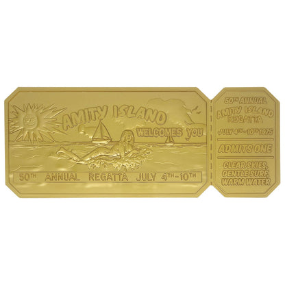Objet collector Les Dents de la Mer - 50th Anniversary 24K Gold Plated Regatta Ticket