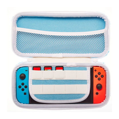Nintendo Switch-Hülle – Blaues flauschiges Einhorn