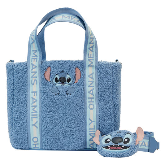 Bag tote with Lilo and Stitch wallet - Stitch "Sherpa"