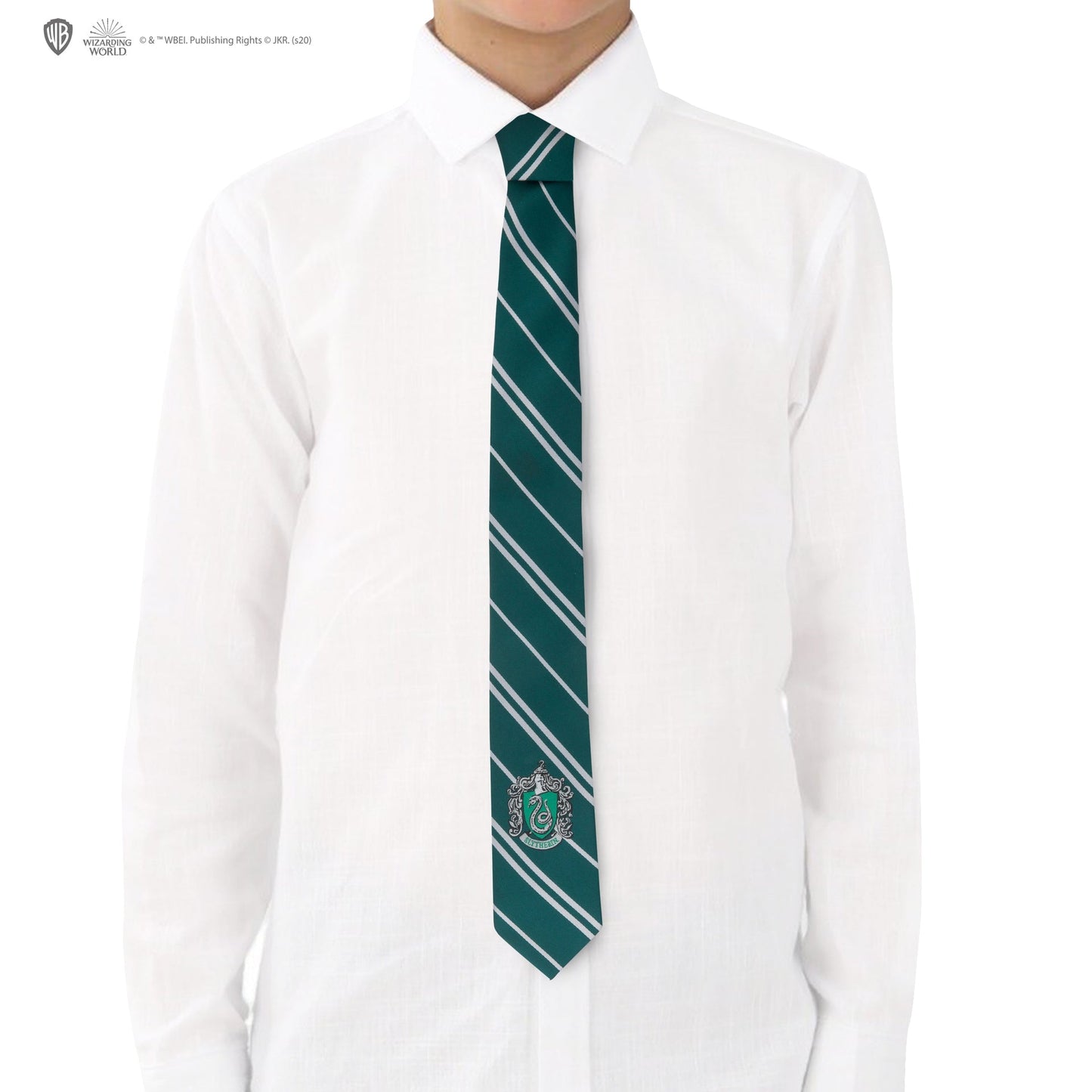 Cravate Écusson Tissé Serpentard Enfants