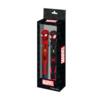 Pack de 2 Stylos 10 Couleurs Marvel Spider-Man « Peter » – Rouge