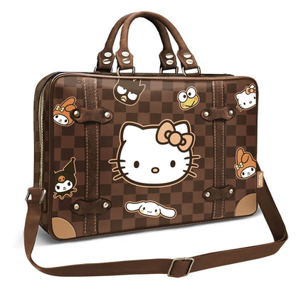 Sacoche pour Ordinateur Portable Hello Kitty « Squares » – Brun
