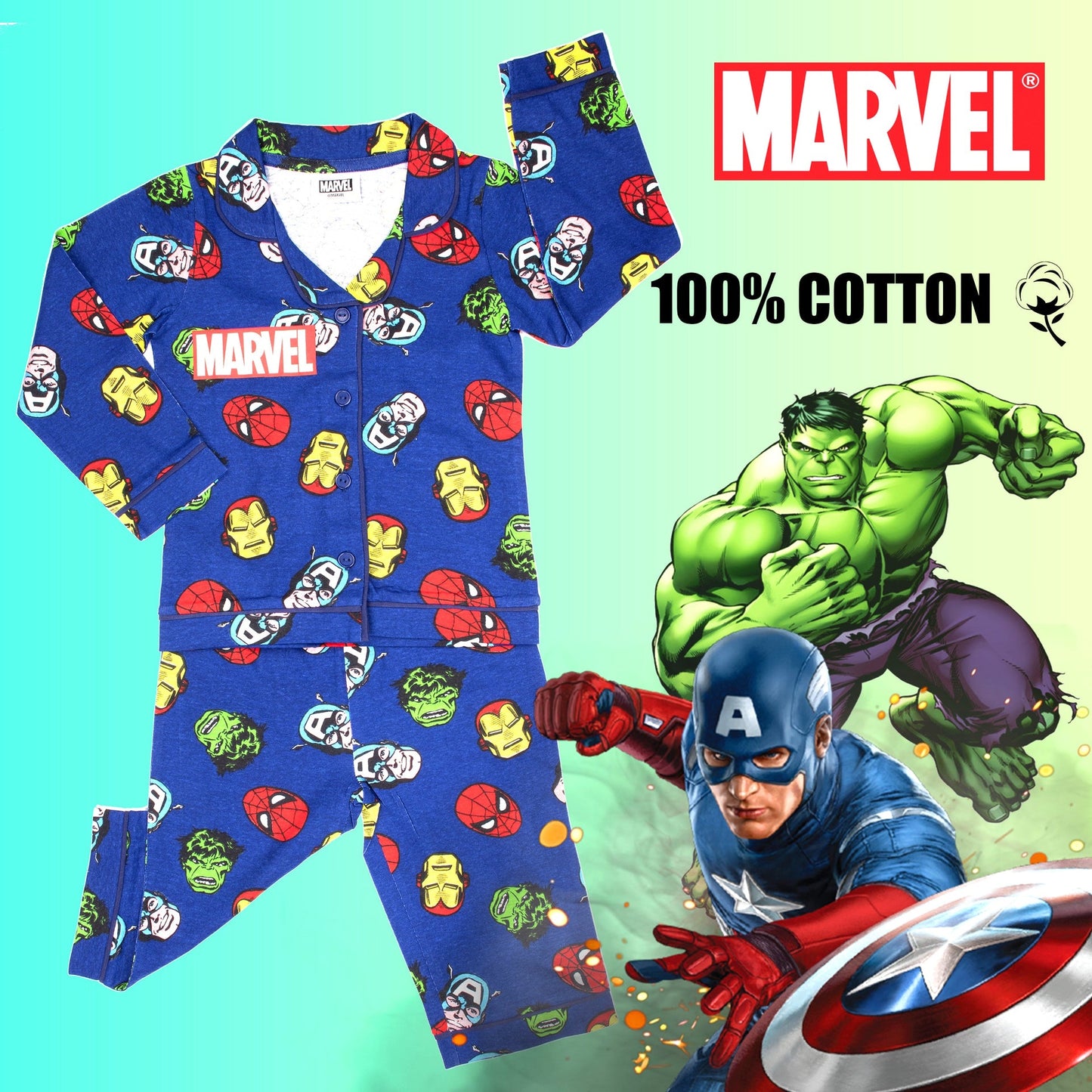 Pyjama – MARVEL – bleu with Buttons