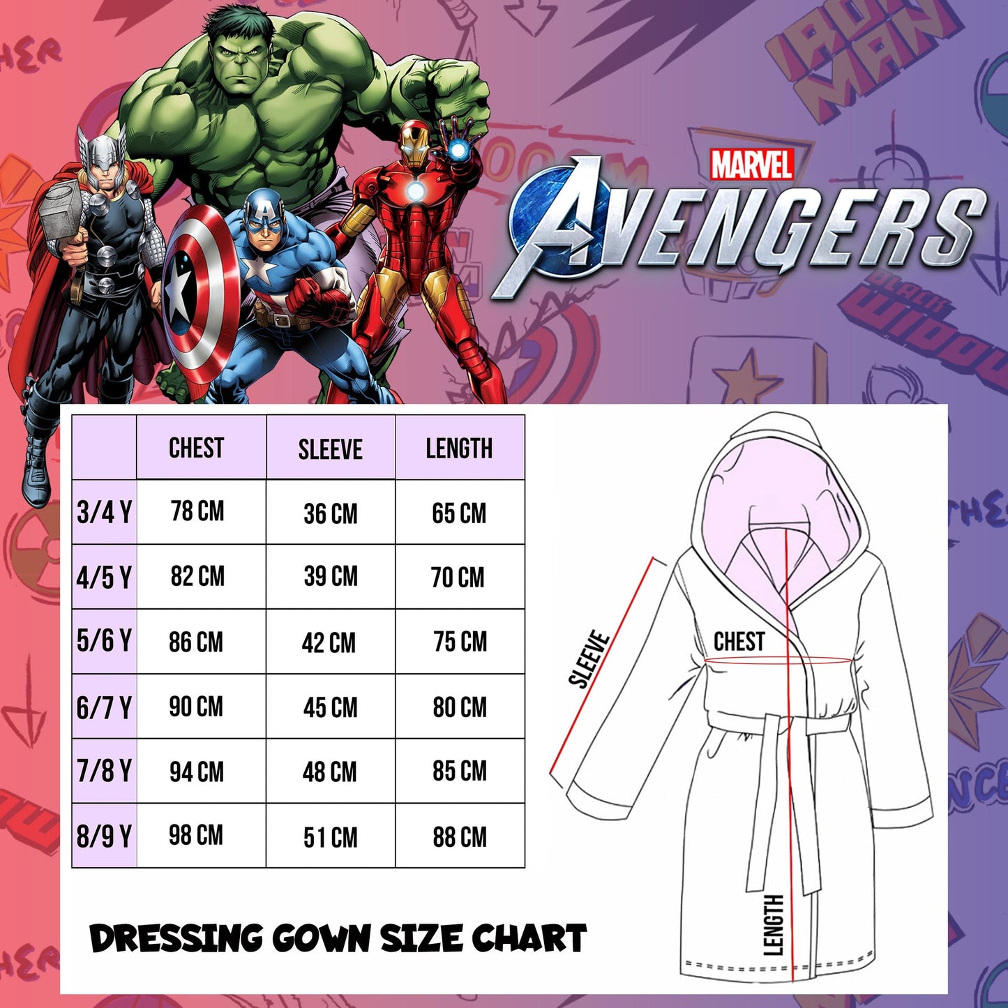 Peignoir – Marvel Dressing Gown – Avengers