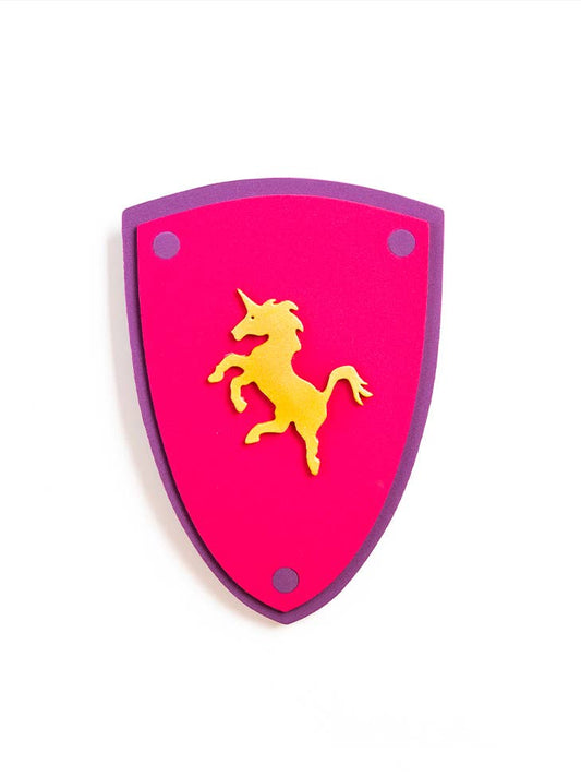 BOUCLIER EN MOUSSE SOFTIK ROSE AVEC LICORNE - KALID MEDIEVAL