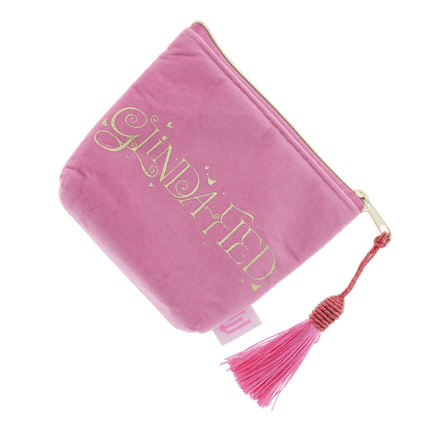 Pochette – luxueuse en velours rose avec inscription dorée | Blueprint Collections – vue 3