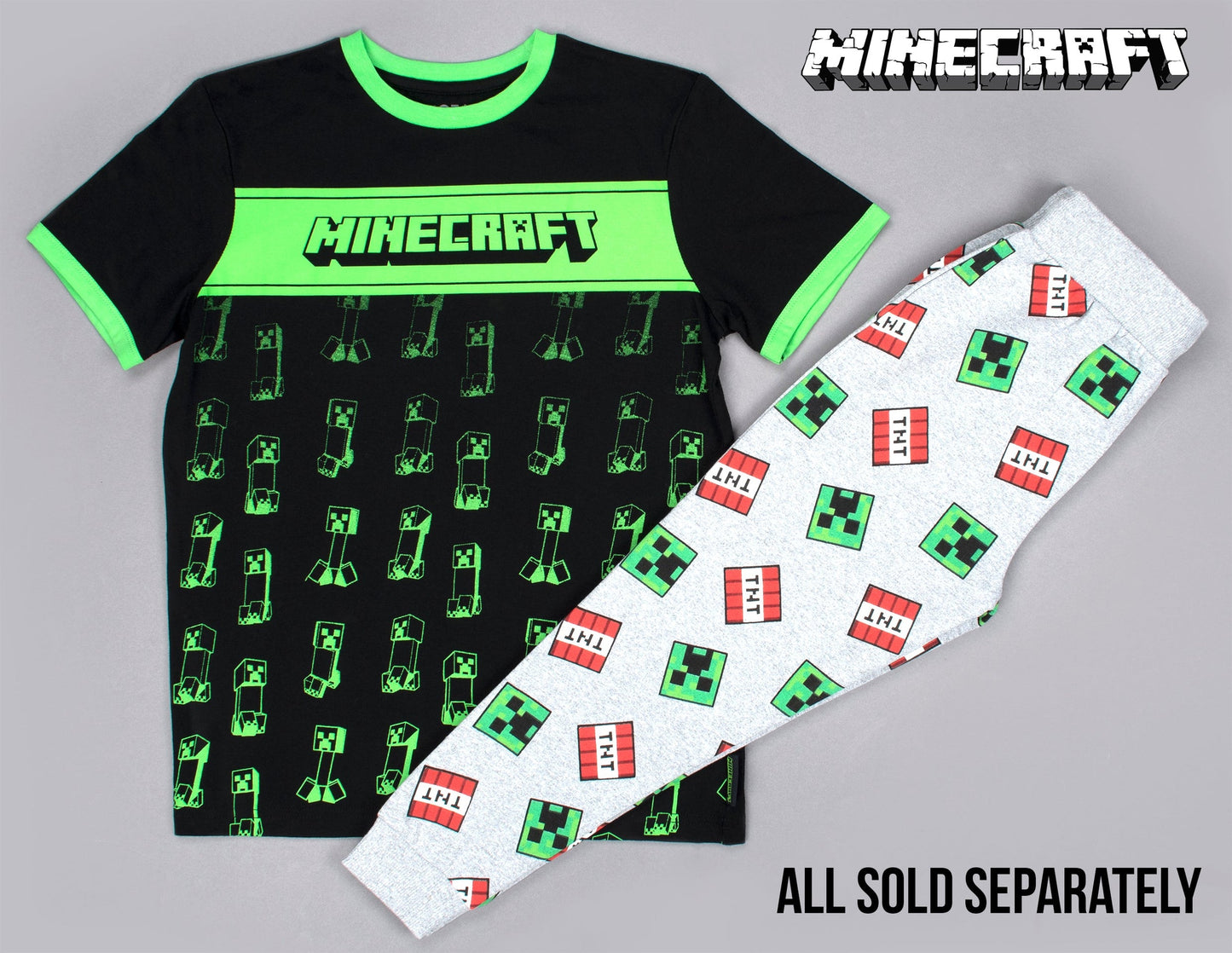 T-shirt Minecraft – Creeper T-shirt – noir & vert