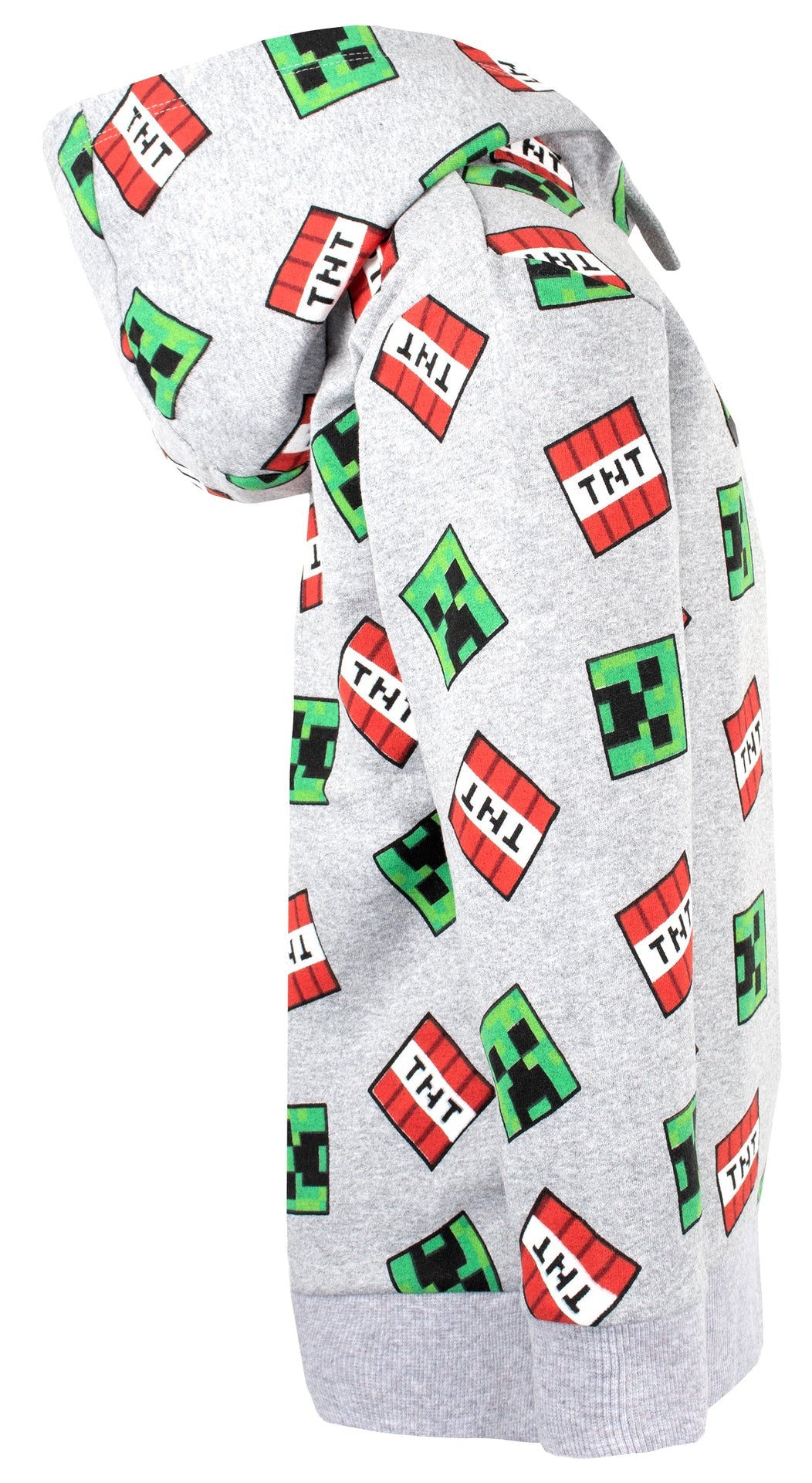 Sweat à capuche Minecraft – Creeper Pattern – gris