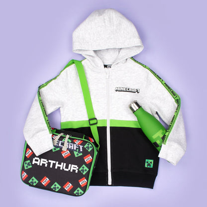 Sweat à capuche Minecraft – Zipped – gris et noir