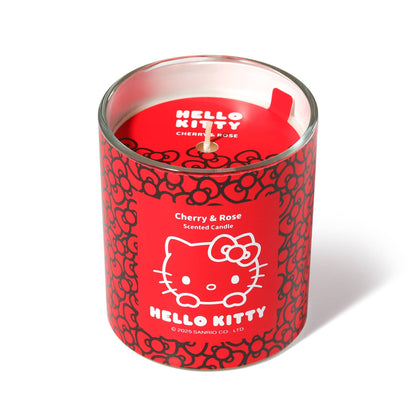 Bougie Rouge Imprimé Original Hello Kitty, Parfum Cerise & Rose