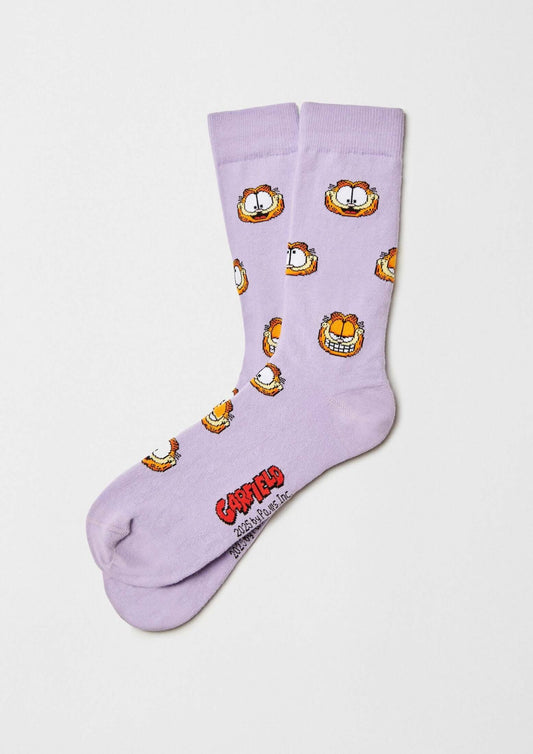 Chaussettes BeGarfield Faces Mauve – Besocks