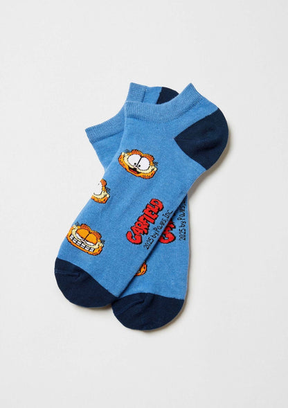 Chaussettes courtes BeGarfield Faces Bleu – Besocks
