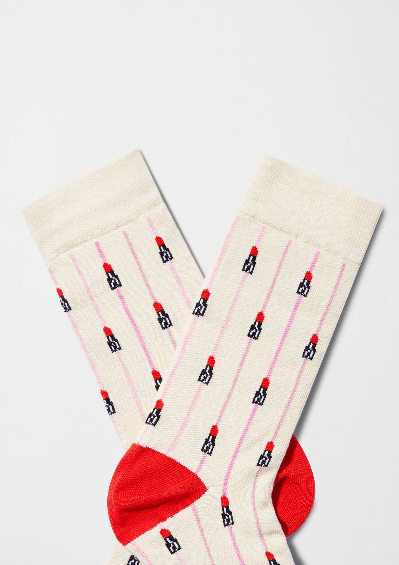 Chaussettes BeEmilyInParis Rouge à lèvres Beige