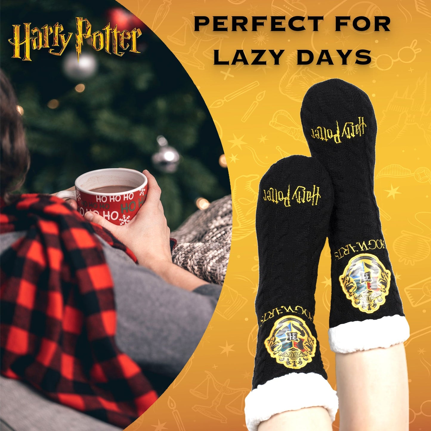 Chaussettes – Harry Potter Slippery – noir