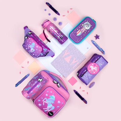Trousse scolaire avec patch en silicone – licorne Ombre