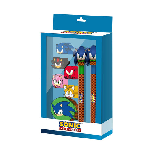 Sonic-Pack Stylo + Crayon Éternel + 5 Gommes + Taille-crayo