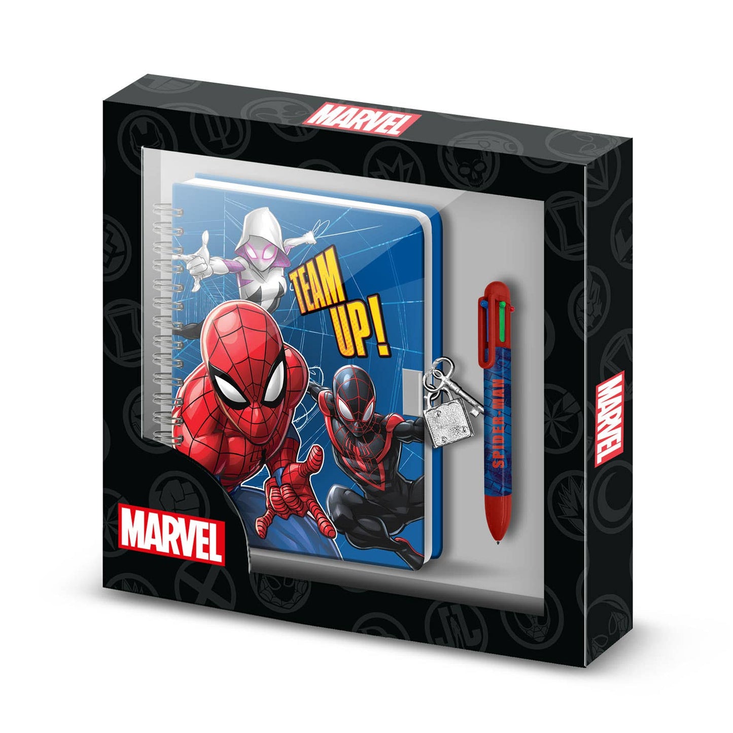 Marvel Spiderman-Pack de Journal A5 + Stylo 6 Couleurs