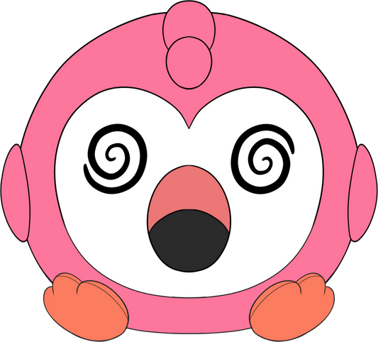 Dizzy Flamingo Stickie (6in)