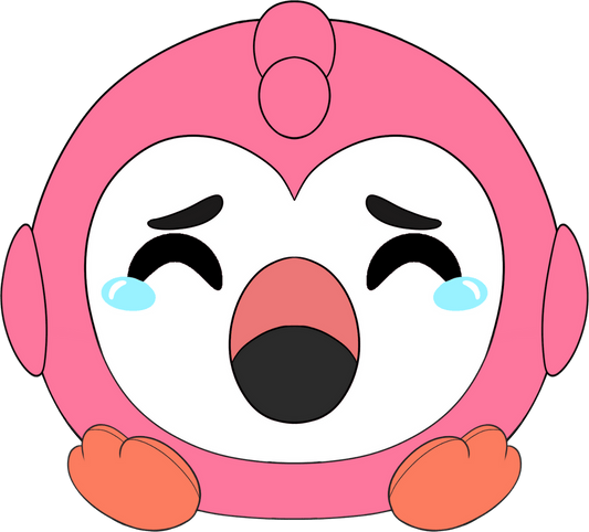 Sad Flamingo Stickie (6in)