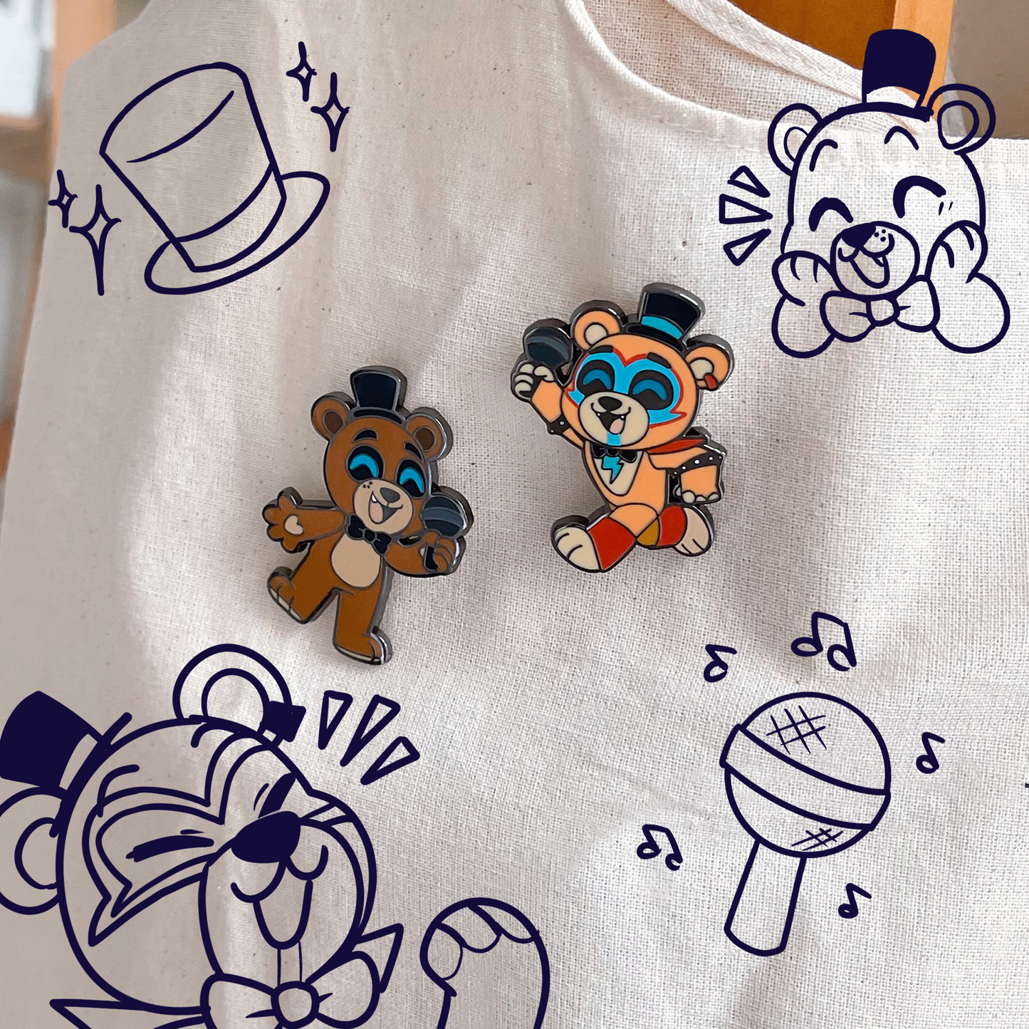 Glamrock Freddy Pin