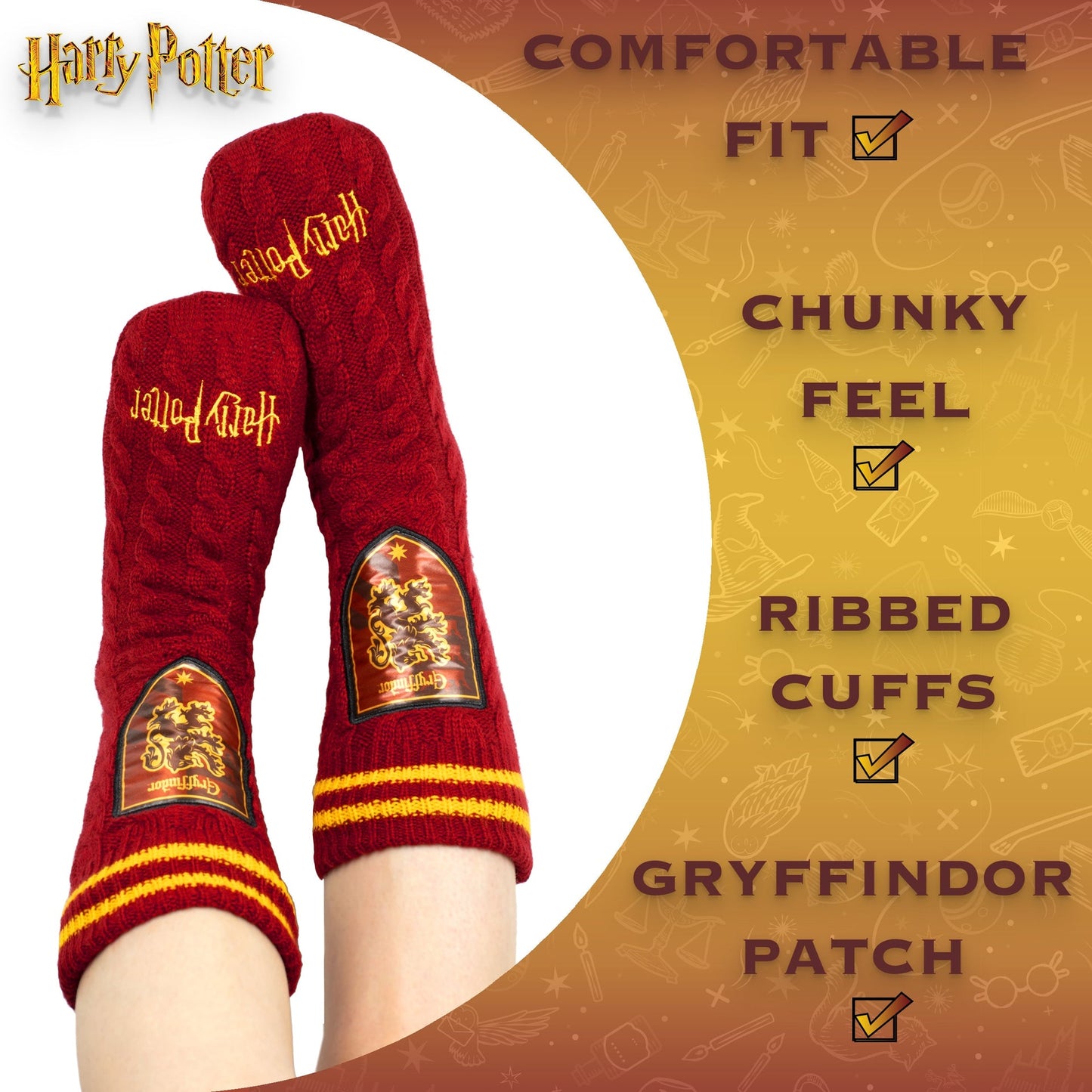 Chaussettes – Harry Potter Slippery – rouge