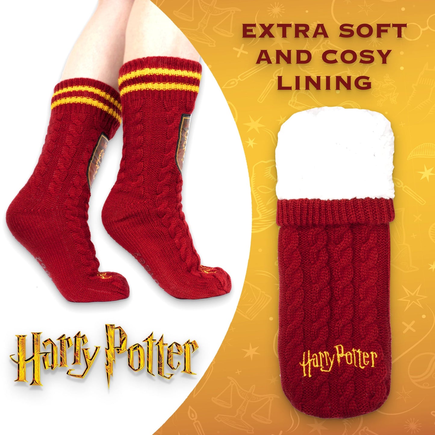 Chaussettes – Harry Potter Slippery – rouge