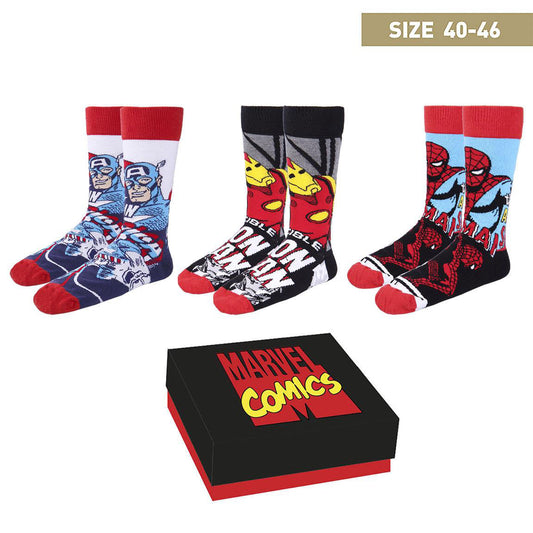 3 pares de meias da Marvel - Vingadores