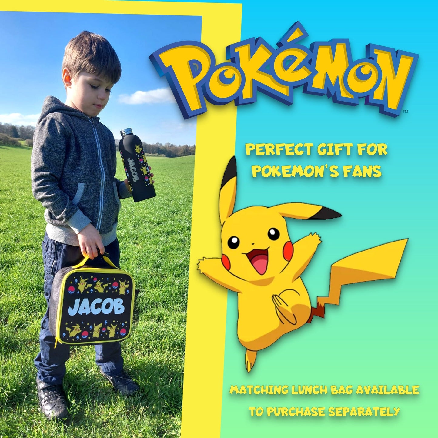 Gourde en acier inoxydable – acier inoxydable Bottle – Pokemon Yellow