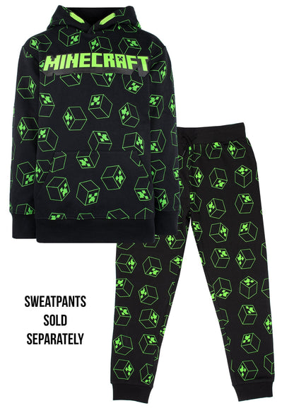 Sweat à capuche Minecraft – Creeper Pattern – noir