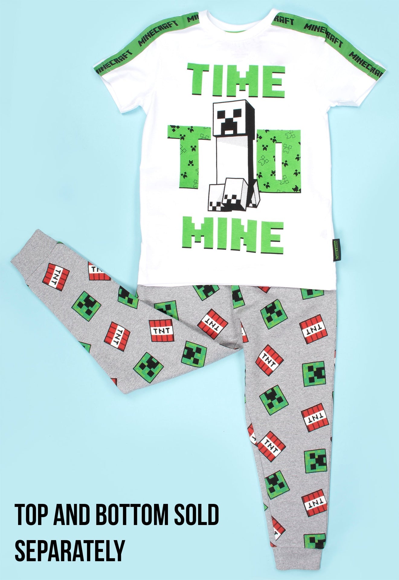 T-shirt Minecraft – 'Time to Mine' T-shirt – blanc