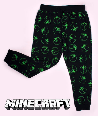 Pantalon de jogging Minecraft – noir & vert Pattern
