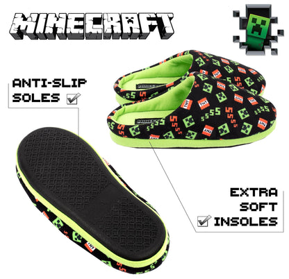 Chaussons enfant – Minecraft – noir Pattern