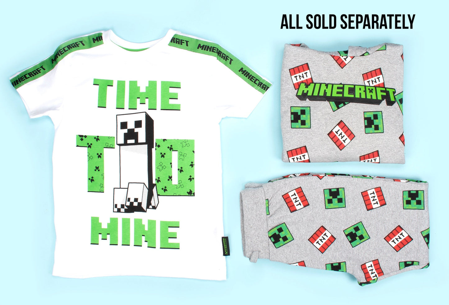 T-shirt Minecraft – 'Time to Mine' T-shirt – blanc