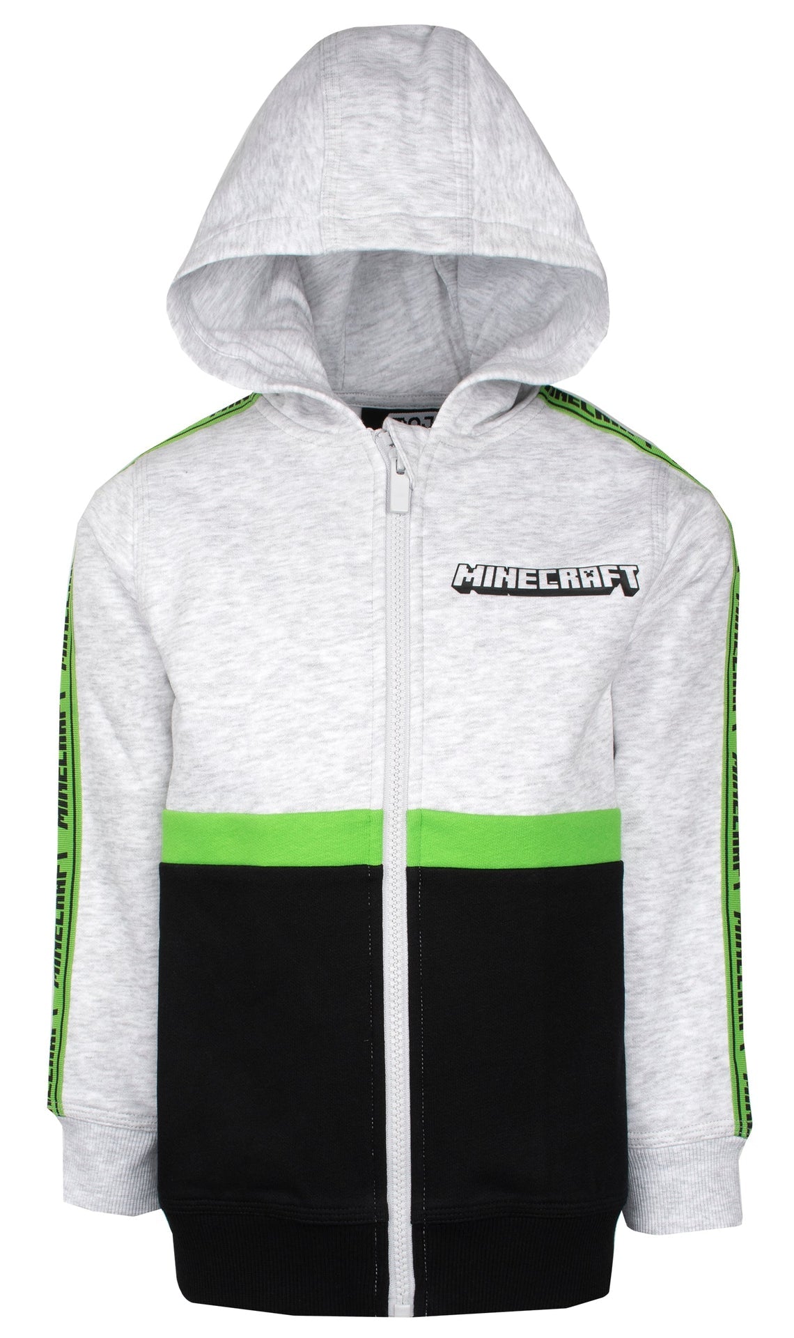 Sweat à capuche Minecraft – Zipped – gris et noir