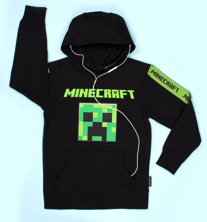 Minecraft vert Creeper sweat à capuche – noir