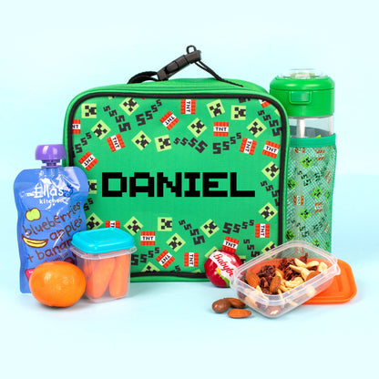 Gourde Minecraft – Bottle avec paille 700ml – vert Pattern