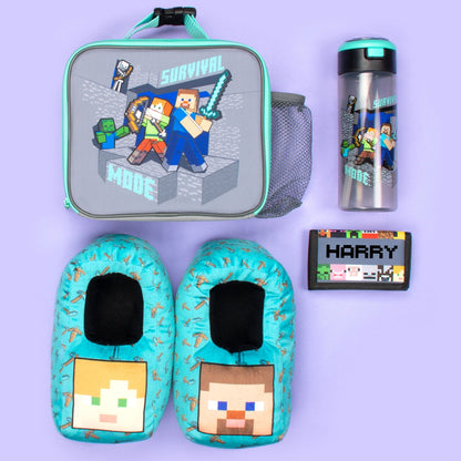 Gourde Minecraft – Bottle avec paille 700ml – Steve & Alex