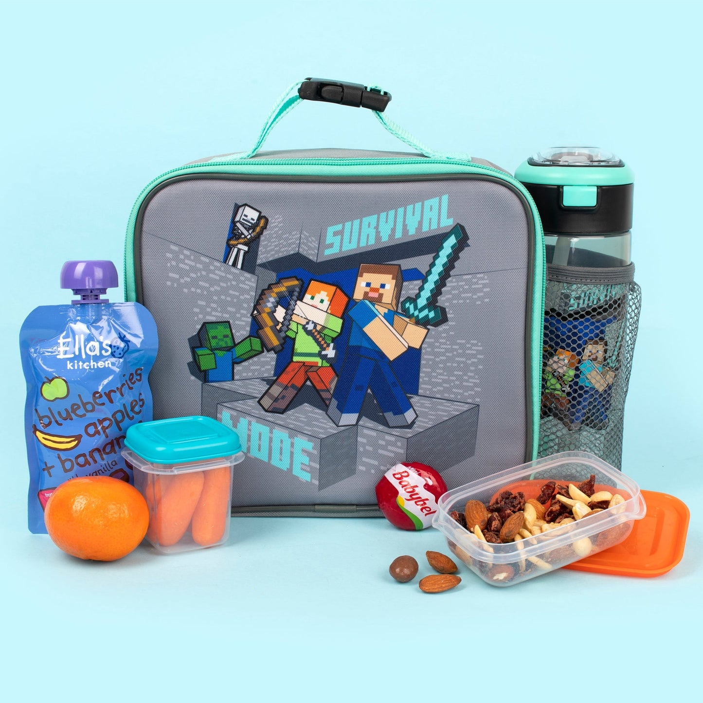 Sac repas – Minecraft with Mesh Pocket – Steve & Alex