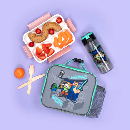 Sac repas – Minecraft with Mesh Pocket – Steve & Alex